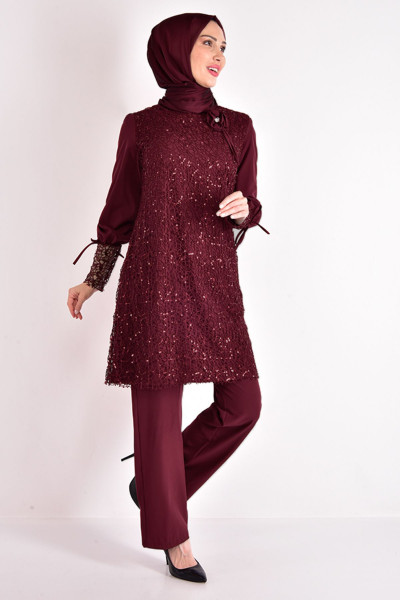 Pullu Kombin Bordo Asm2547