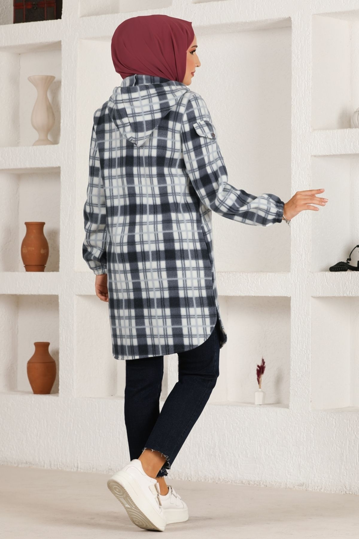 Kapüşonlu Triko Tunik HDL5150 Lacivert Kapüşonlu Triko Tunik HDL5150 Lacivert