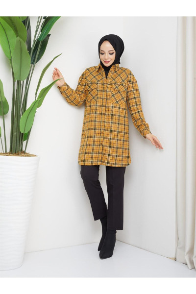 Kışlık Mevsimlik Oduncu Ekose Kadın Gömlek Tunik 61052 Kışlık Mevsimlik Oduncu Ekose Kadın Gömlek Tunik 61052