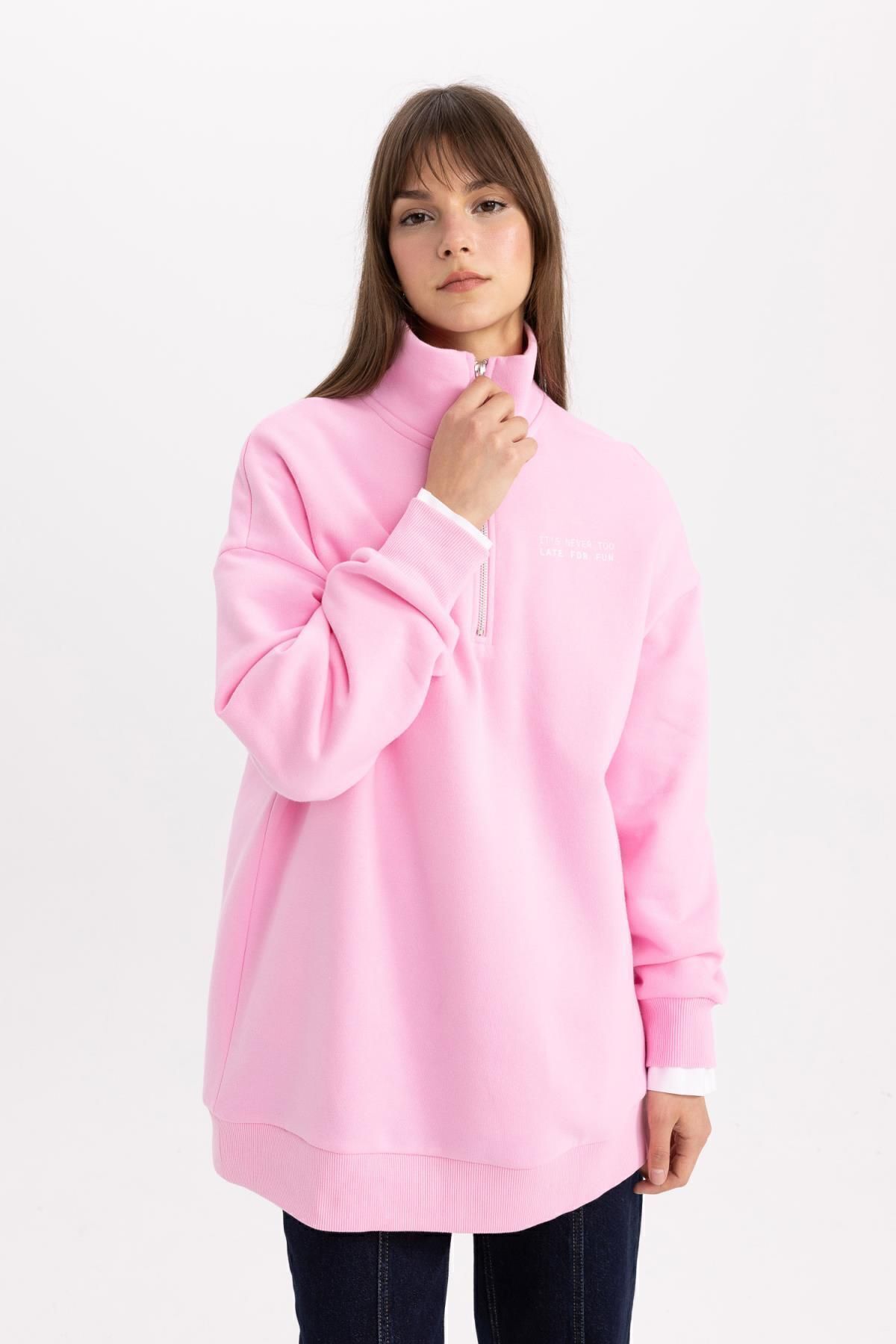 Regular Fit Polo Yaka Baskılı Içi Yumuşak Tüylü Sweatshirt Tunik C5419ax24sp Regular Fit Polo Yaka Baskılı Içi Yumuşak Tüylü Sweatshirt Tunik C5419ax24sp