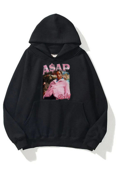 Unisex Asap Rocky Siyah Sweatshirt Hoodie