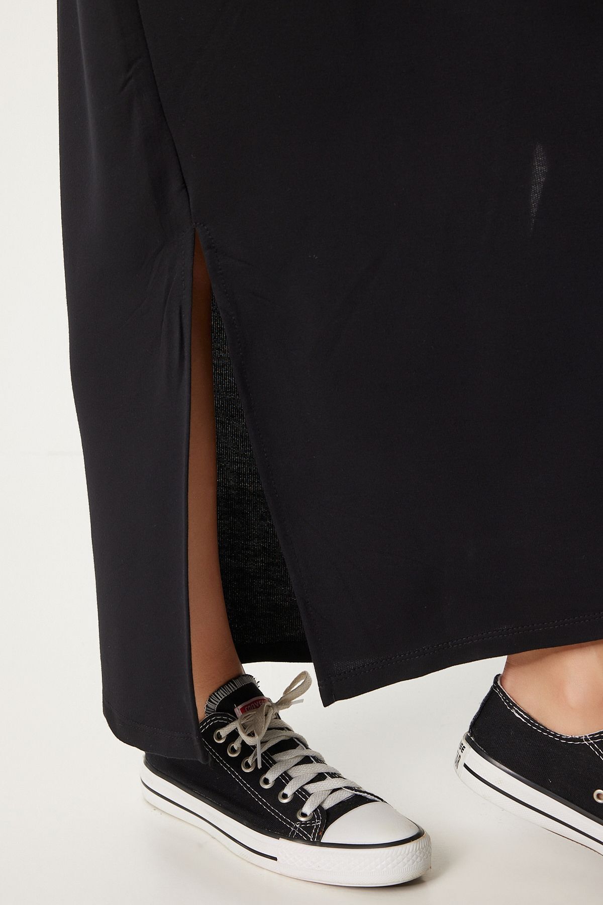 Yandan Yırtmaçlı Yazlık Uzun Örme Elbise Siyah Lhw0002 Yandan Yırtmaçlı Yazlık Uzun Örme Elbise Siyah Lhw0002