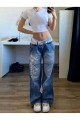 Y2K Grunge Style Streetwear Baggy Kot Pantolon Y2K Grunge Style Streetwear Baggy Kot Pantolon
