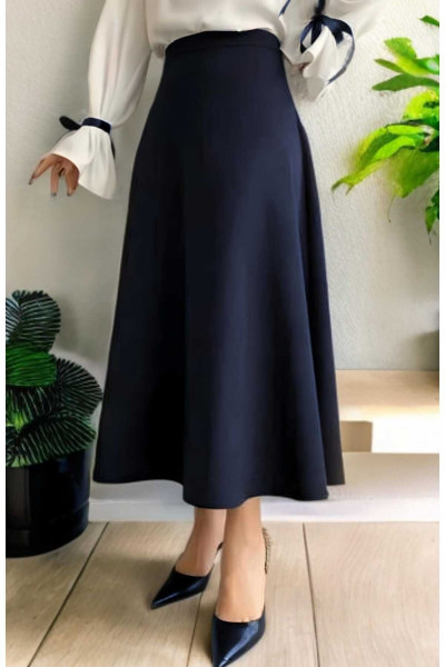 Puf Scuba Lacivert Etek Puf Scuba Lacivert Etek