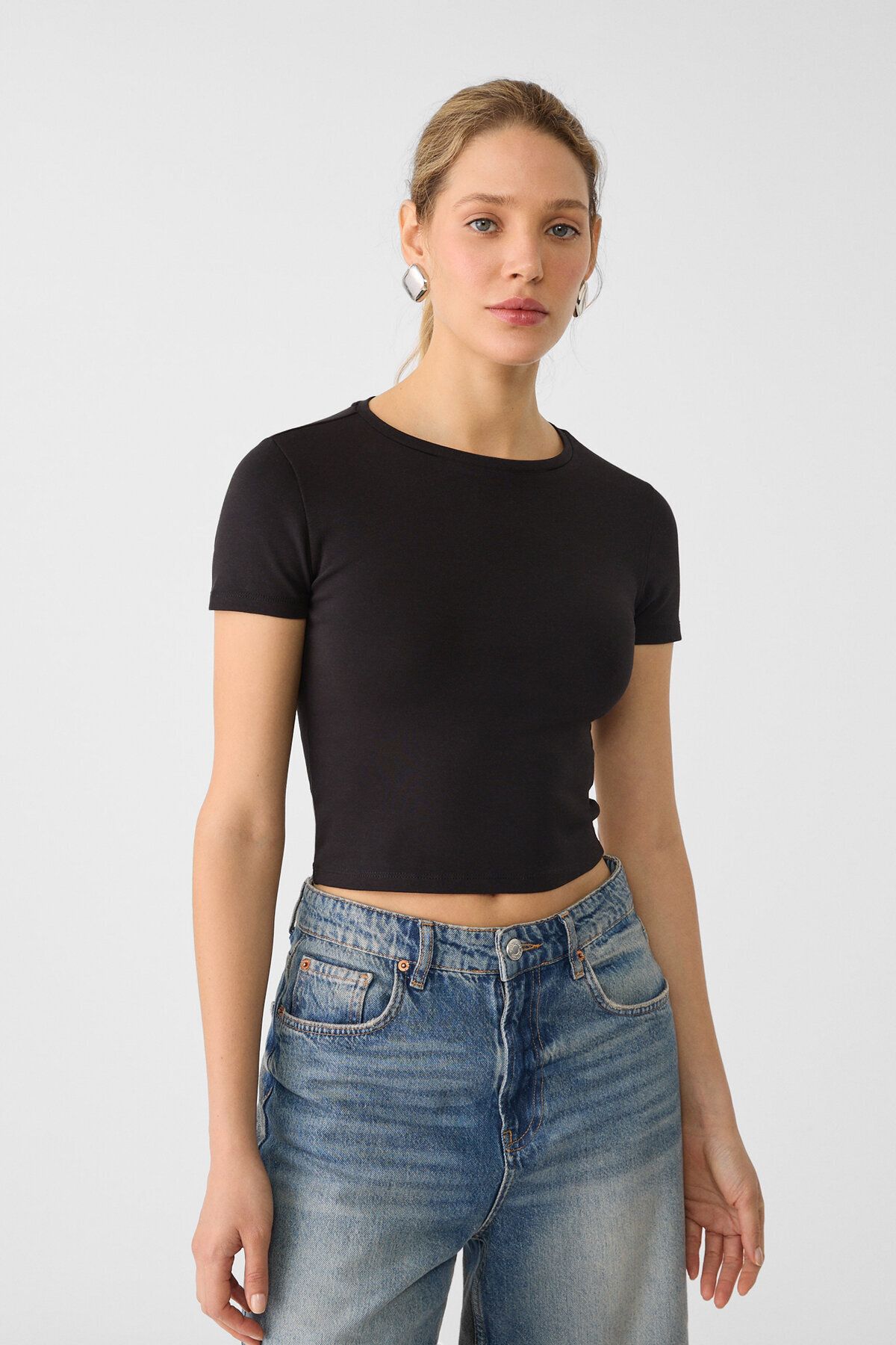 Kısa Kollu Crop T-shirt Kısa Kollu Crop T-shirt