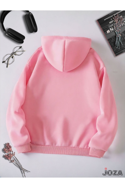 Kadın Pembe Hello Kıtty Baskılı 3 İplik Kapüşonlu Hoodie Sweatshirt Kadın Pembe Hello Kıtty Baskılı 3 İplik Kapüşonlu Hoodie Sweatshirt