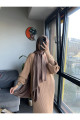 Oversize Bol Kesim Fermuar Yaka Fitilli Triko Tesettür Elbise Oversize Bol Kesim Fermuar Yaka Fitilli Triko Tesettür Elbise