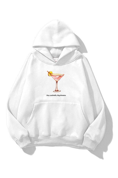 Unisex Tiny Cocktails Big Dreams Sweatshirt Beyaz Unisex Tiny Cocktails Big Dreams Sweatshirt Beyaz