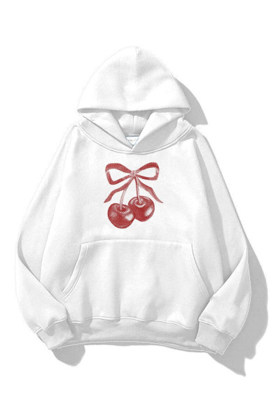 Unisex Kiraz Kurdele Tram Sweatshirt Beyaz Unisex Kiraz Kurdele Tram Sweatshirt Beyaz