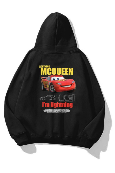 Unisex Lightning Mcqueen Cars Sweatshirt Siyah Unisex Lightning Mcqueen Cars Sweatshirt Siyah