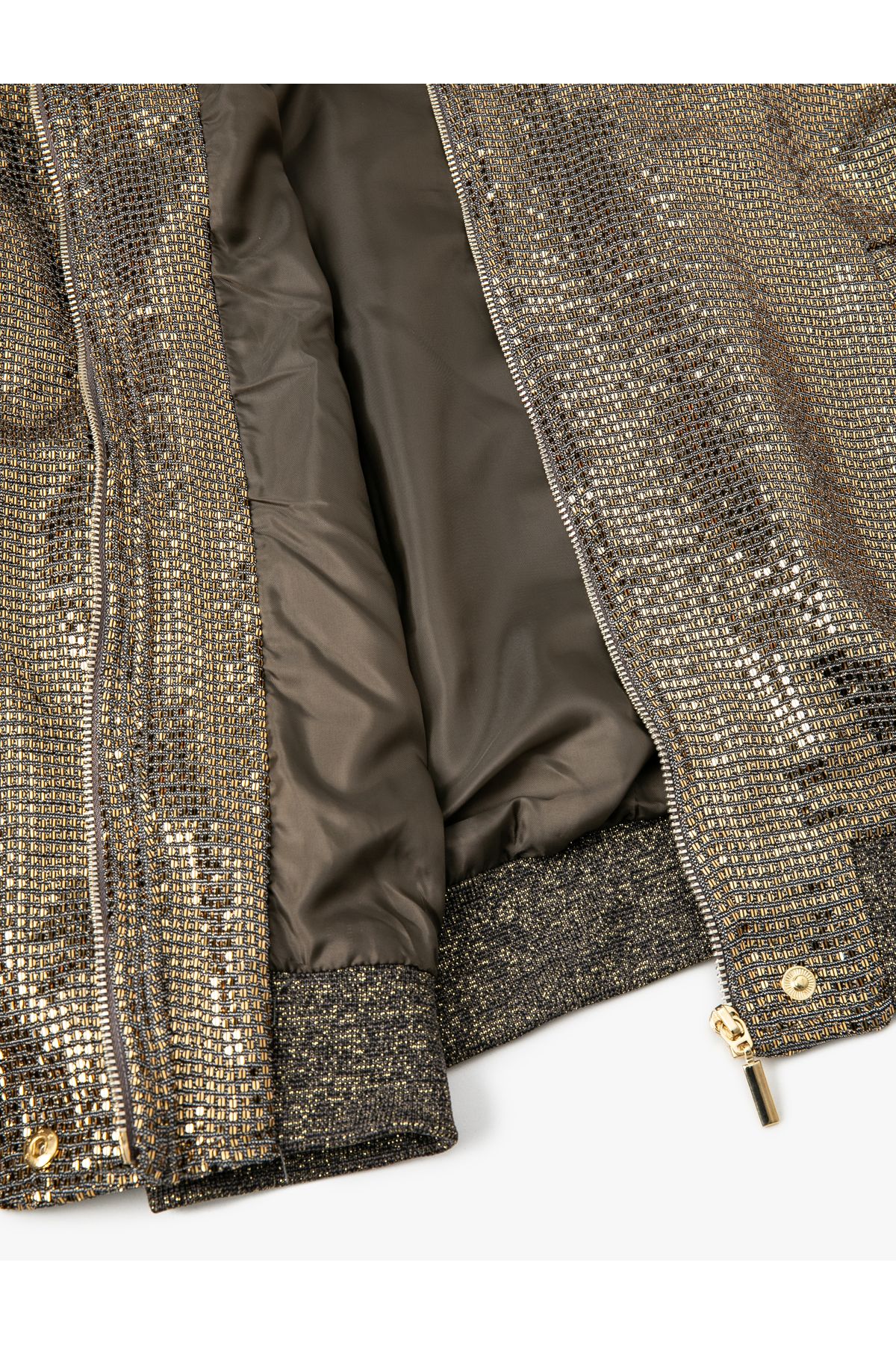 Tuba Ünsal X - Payetli Bomber Ceket Metalik Parlak Tuba Ünsal X - Payetli Bomber Ceket Metalik Parlak