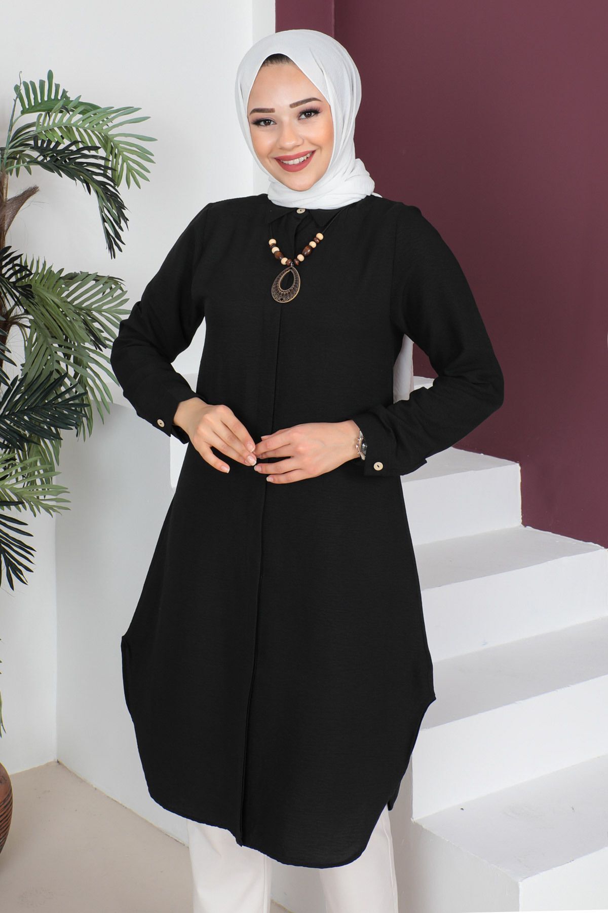 Kolyeli Tunik TSD230512 Siyah Kolyeli Tunik TSD230512 Siyah