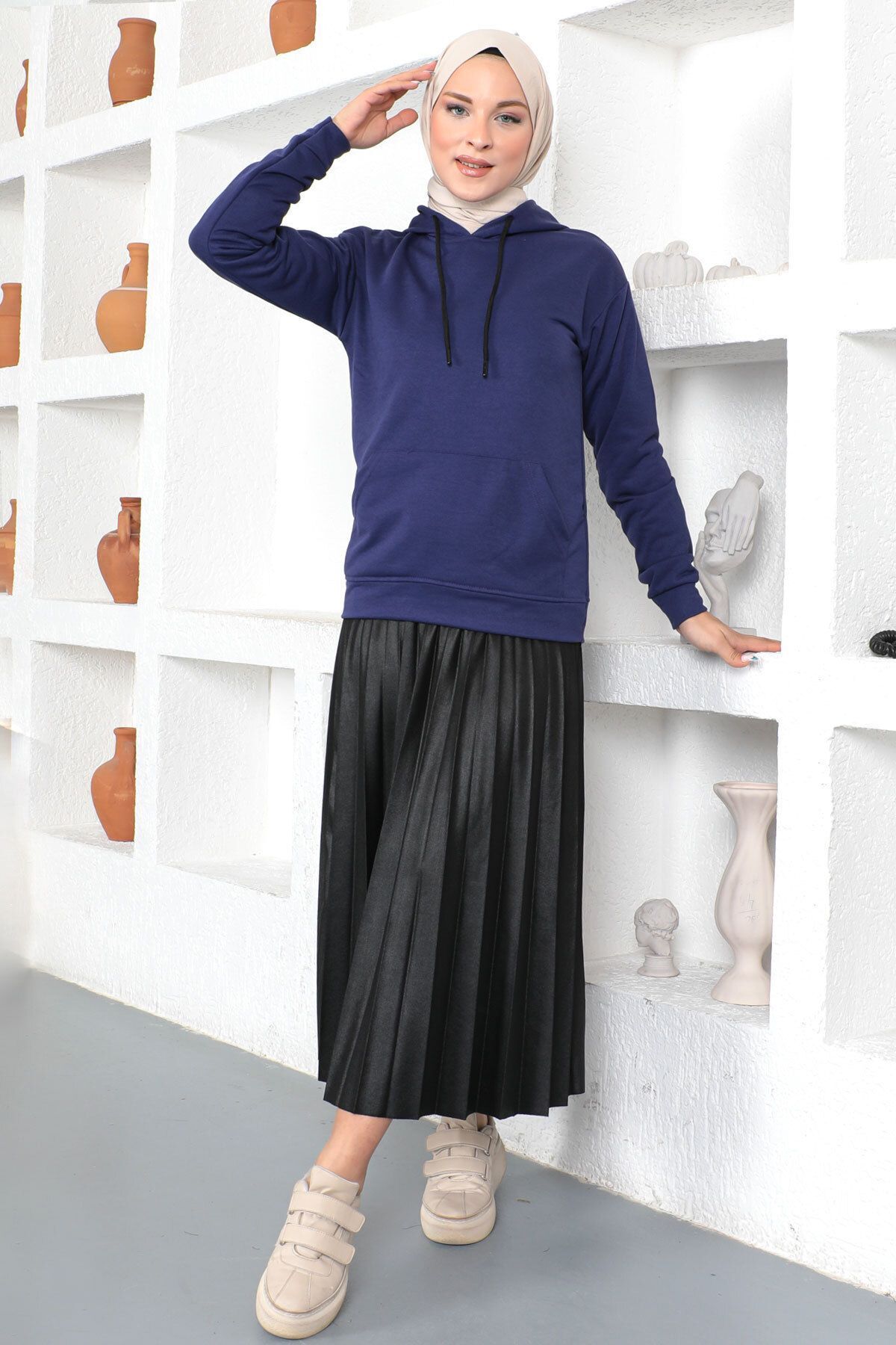 Kapşonlu Sweatshirt Tsd230340 Mor Kapşonlu Sweatshirt Tsd230340 Mor