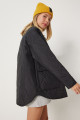 Kadın Siyah Cepli Oversize Kapitone Mont FO00001 Kadın Siyah Cepli Oversize Kapitone Mont FO00001
