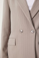 Kadın Vizon İnce Çizgili Oversize Kruvaze Ceket TO00152 Kadın Vizon İnce Çizgili Oversize Kruvaze Ceket TO00152