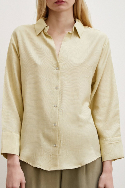 V Yaka Robalı Gömlek Sarı V Yaka Robalı Gömlek Sarı