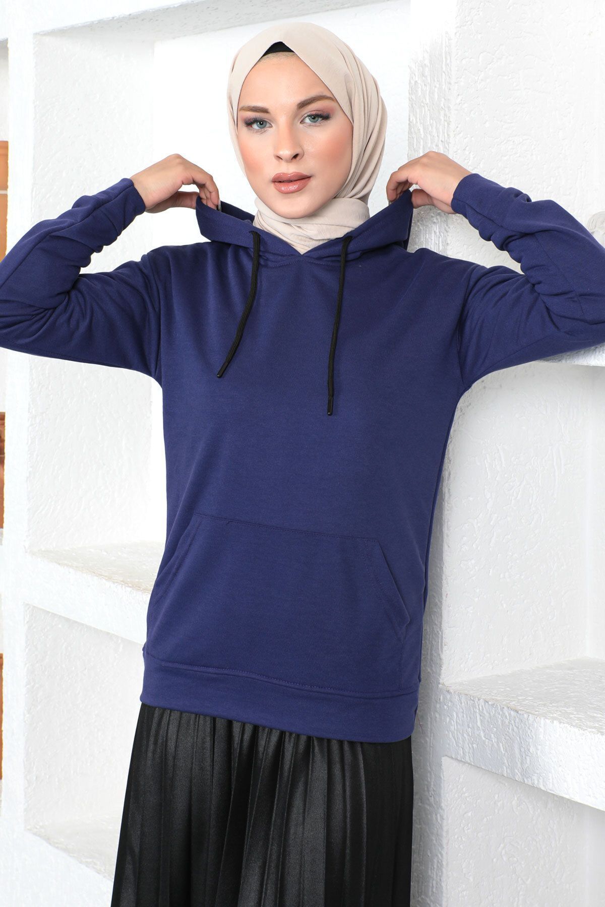 Kapşonlu Sweatshirt Tsd230340 Mor Kapşonlu Sweatshirt Tsd230340 Mor