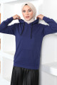 Kapşonlu Sweatshirt Tsd230340 Mor Kapşonlu Sweatshirt Tsd230340 Mor