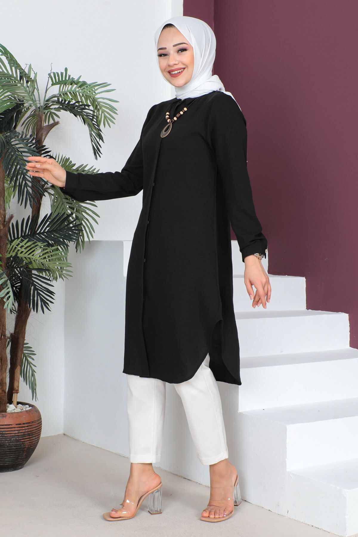 Kolyeli Tunik TSD230512 Siyah Kolyeli Tunik TSD230512 Siyah