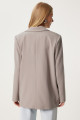 Kadın Vizon İnce Çizgili Oversize Kruvaze Ceket TO00152 Kadın Vizon İnce Çizgili Oversize Kruvaze Ceket TO00152