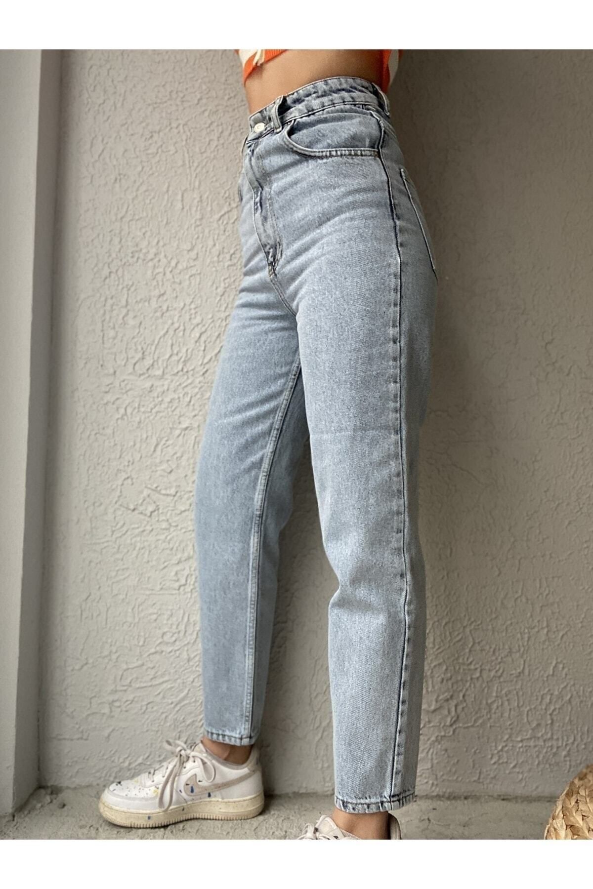Yüksek Bel Mom Jean Pantolon Karyıkama Yüksek Bel Mom Jean Pantolon Karyıkama
