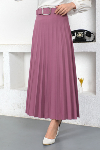 Kemerli Pileli Etek Tsd230113 Lila Kemerli Pileli Etek Tsd230113 Lila