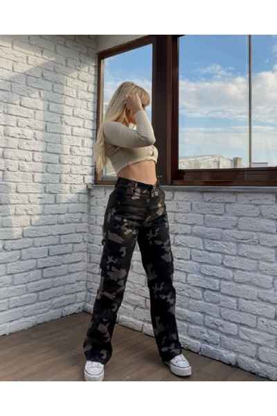 Kamuflaj Kargo Cep Pantonlon