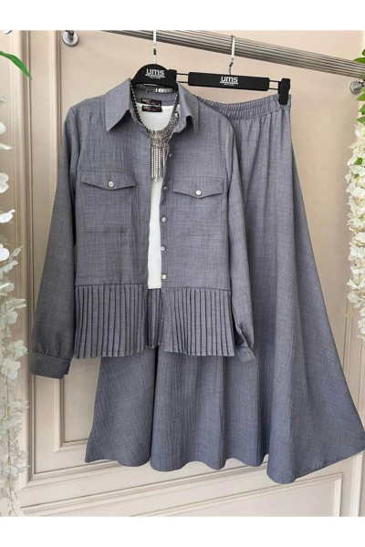 Şahin Piliseli Etekli Keten Ikili Takım 1513 Şahin Piliseli Etekli Keten Ikili Takım 1513