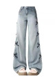 Y2k Ribbon Detail Bol Paça Yıkamalı Pantolon Jean Y2k Ribbon Detail Bol Paça Yıkamalı Pantolon Jean