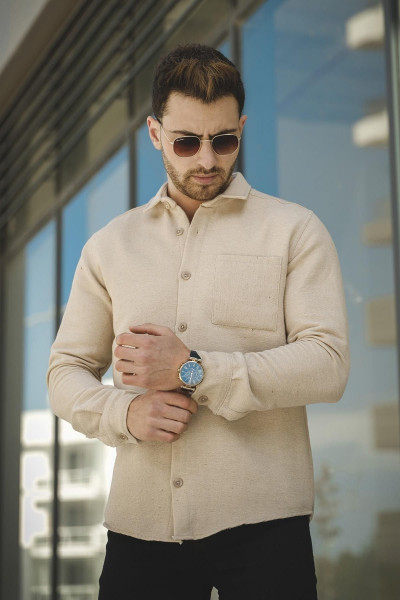 Ubaldo Slim Fit Tek Cep Kışlık Oxford Erkek Gömlek