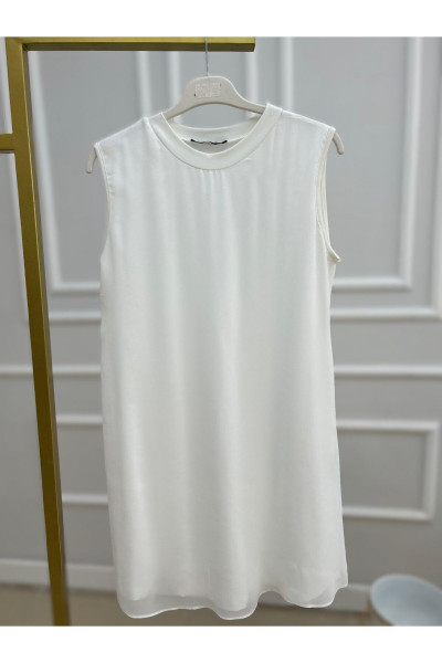 Üstü Şifon Altı Penye Sıfır Kol İçlik