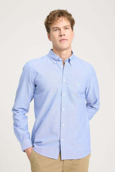 Regular Fit Normal Kesim %100 Pamuk Açık Mavi Oxford Gömlek Regular Fit Normal Kesim %100 Pamuk Açık Mavi Oxford Gömlek