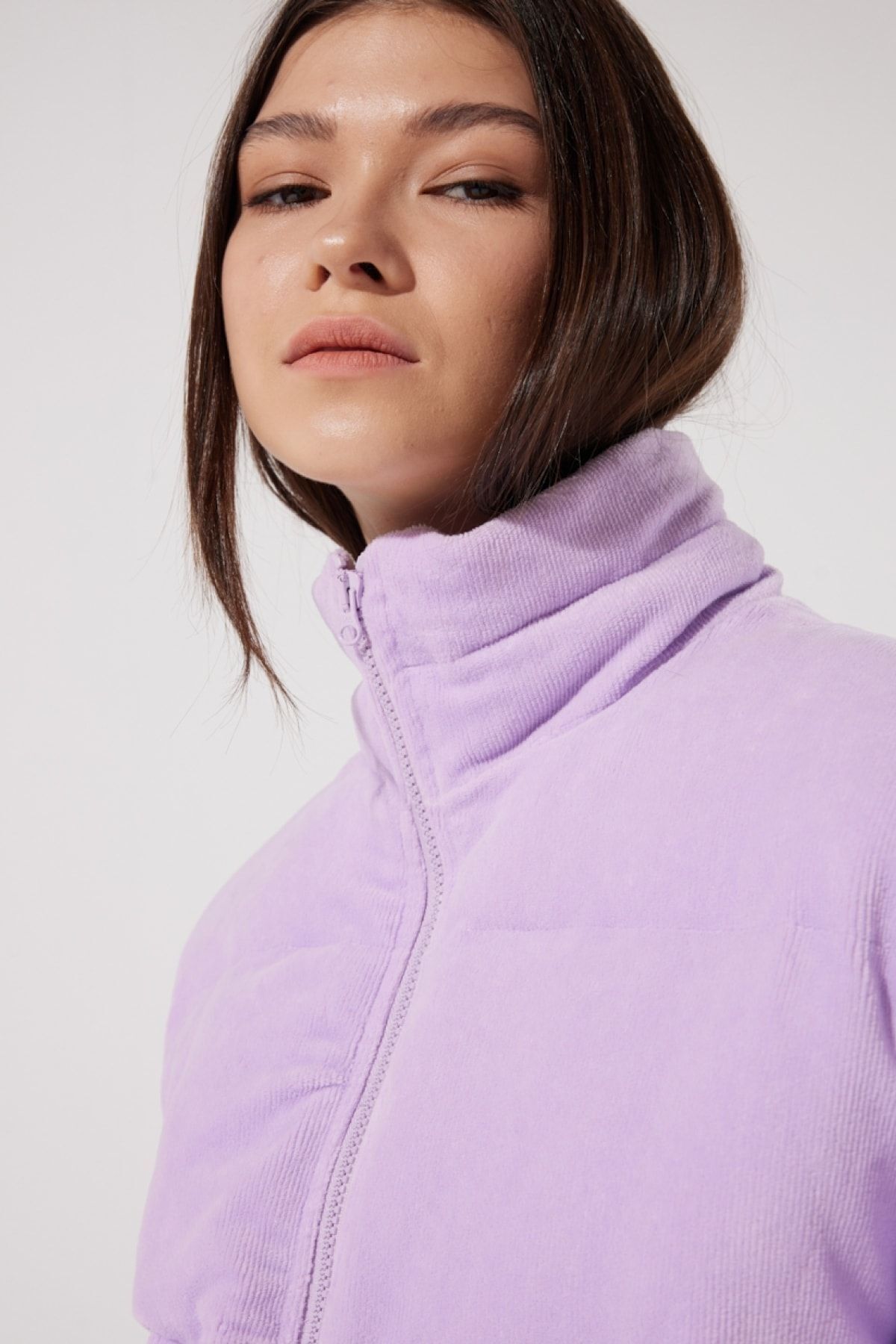 Regular Fit Normal Kesim Kadın Lila Şişme Mont Regular Fit Normal Kesim Kadın Lila Şişme Mont