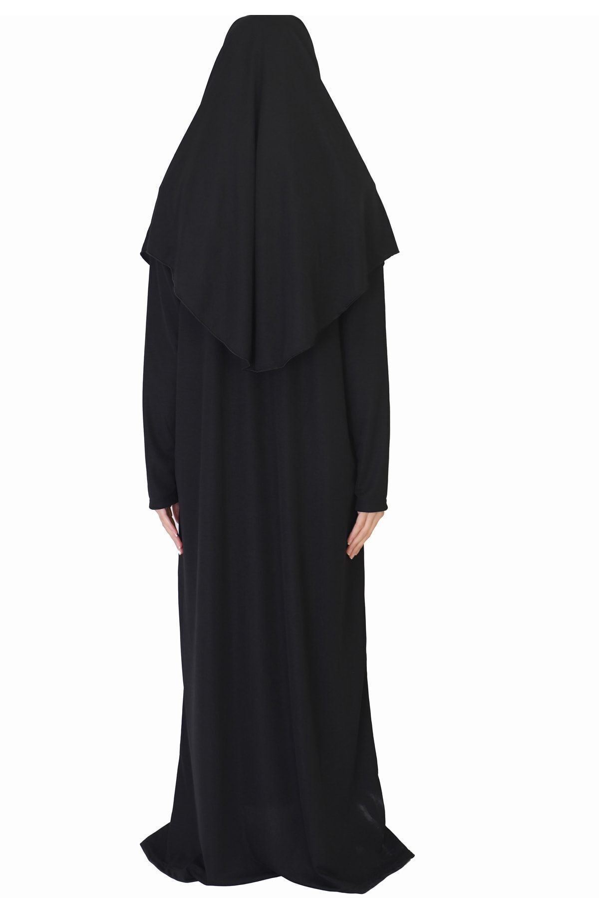Siyah Fermuarlı Namaz Elbisesi