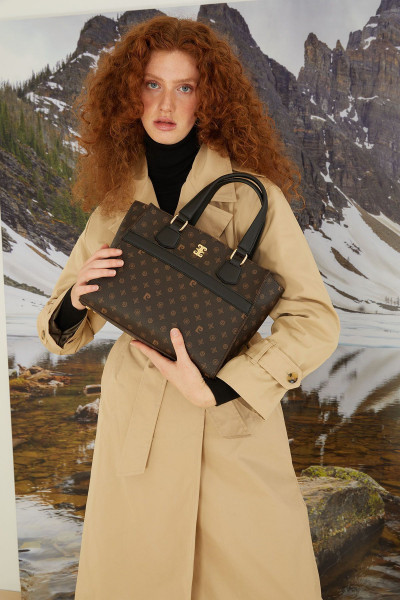 Kahve Monogram Kadın Omuz Çantası 05PO22K1599 Kahve Monogram Kadın Omuz Çantası 05PO22K1599