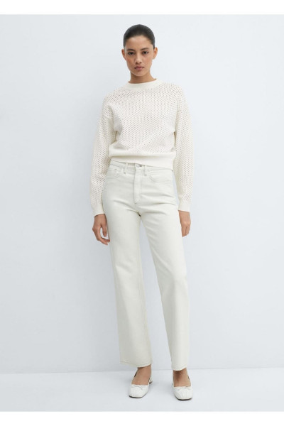 Yuvarlak yaka delikli kazak Yuvarlak yaka delikli kazak