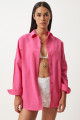 Oversize Basic Gömlek Koyu Pembe Ldd0003 Oversize Basic Gömlek Koyu Pembe Ldd0003