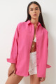 Oversize Basic Gömlek Koyu Pembe Ldd0003 Oversize Basic Gömlek Koyu Pembe Ldd0003