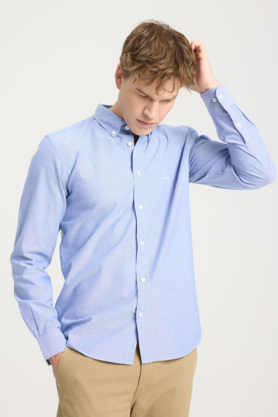 Regular Fit Normal Kesim %100 Pamuk Açık Mavi Oxford Gömlek Regular Fit Normal Kesim %100 Pamuk Açık Mavi Oxford Gömlek