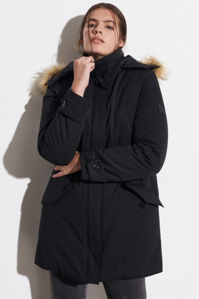 Regular Fit Normal Kesim Siyah Parka Ceket Regular Fit Normal Kesim Siyah Parka Ceket