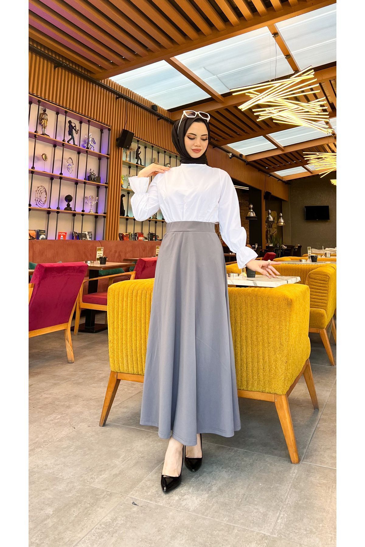 Tesettür Maxi Boy 36-48 Beden Arası (S-M-L-XL) Altı Dikişli Dört Mevsim Skuba Krep Etek Gri Tesettür Maxi Boy 36-48 Beden Arası (S-M-L-XL) Altı Dikişli Dört Mevsim Skuba Krep Etek Gri