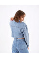 Püskül Detaylı Denim Crop Ceket