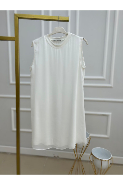 Üstü Şifon Altı Penye Sıfır Kol İçlik