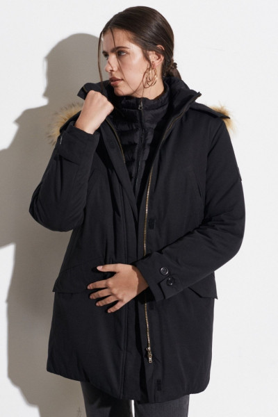 Regular Fit Normal Kesim Siyah Parka Ceket Regular Fit Normal Kesim Siyah Parka Ceket