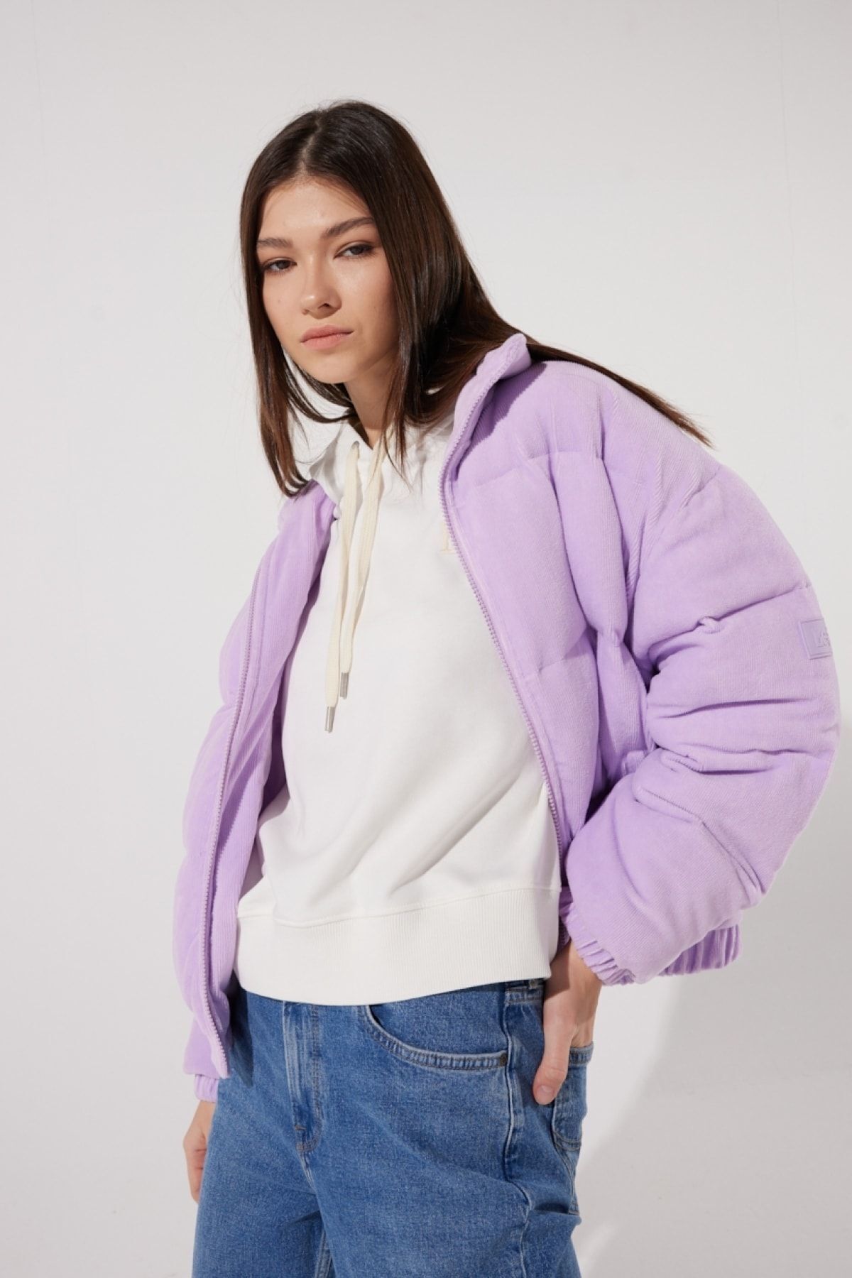 Regular Fit Normal Kesim Kadın Lila Şişme Mont Regular Fit Normal Kesim Kadın Lila Şişme Mont