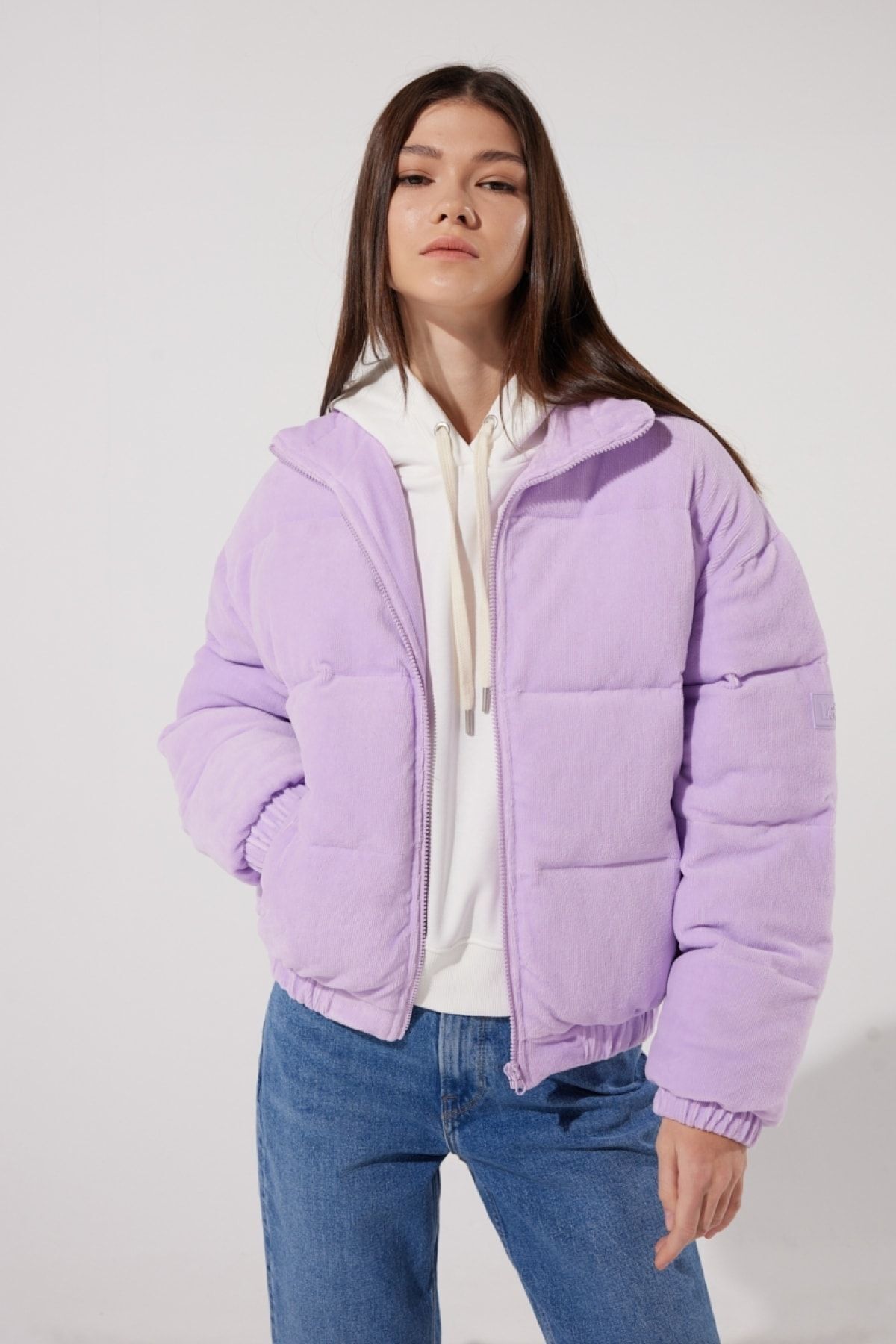 Regular Fit Normal Kesim Kadın Lila Şişme Mont Regular Fit Normal Kesim Kadın Lila Şişme Mont