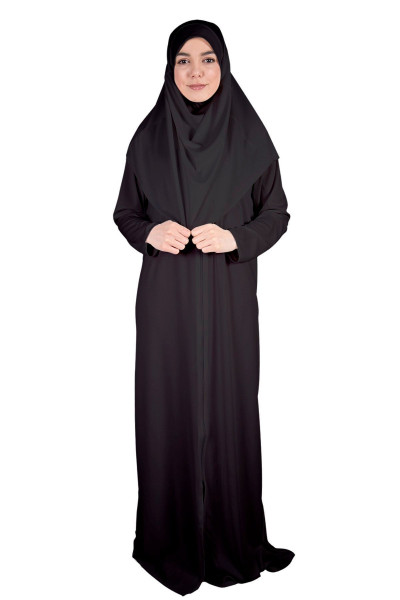 Siyah Fermuarlı Namaz Elbisesi Siyah Fermuarlı Namaz Elbisesi