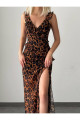 KADIN ŞİFON LEOPARLI MİDİ ELBİSE KADIN ŞİFON LEOPARLI MİDİ ELBİSE