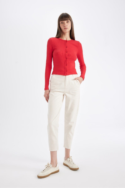 Slim Fit Dar Kesim Bisiklet Yaka Fitilli Kaşkorse Hırka D6130ax24au Slim Fit Dar Kesim Bisiklet Yaka Fitilli Kaşkorse Hırka D6130ax24au