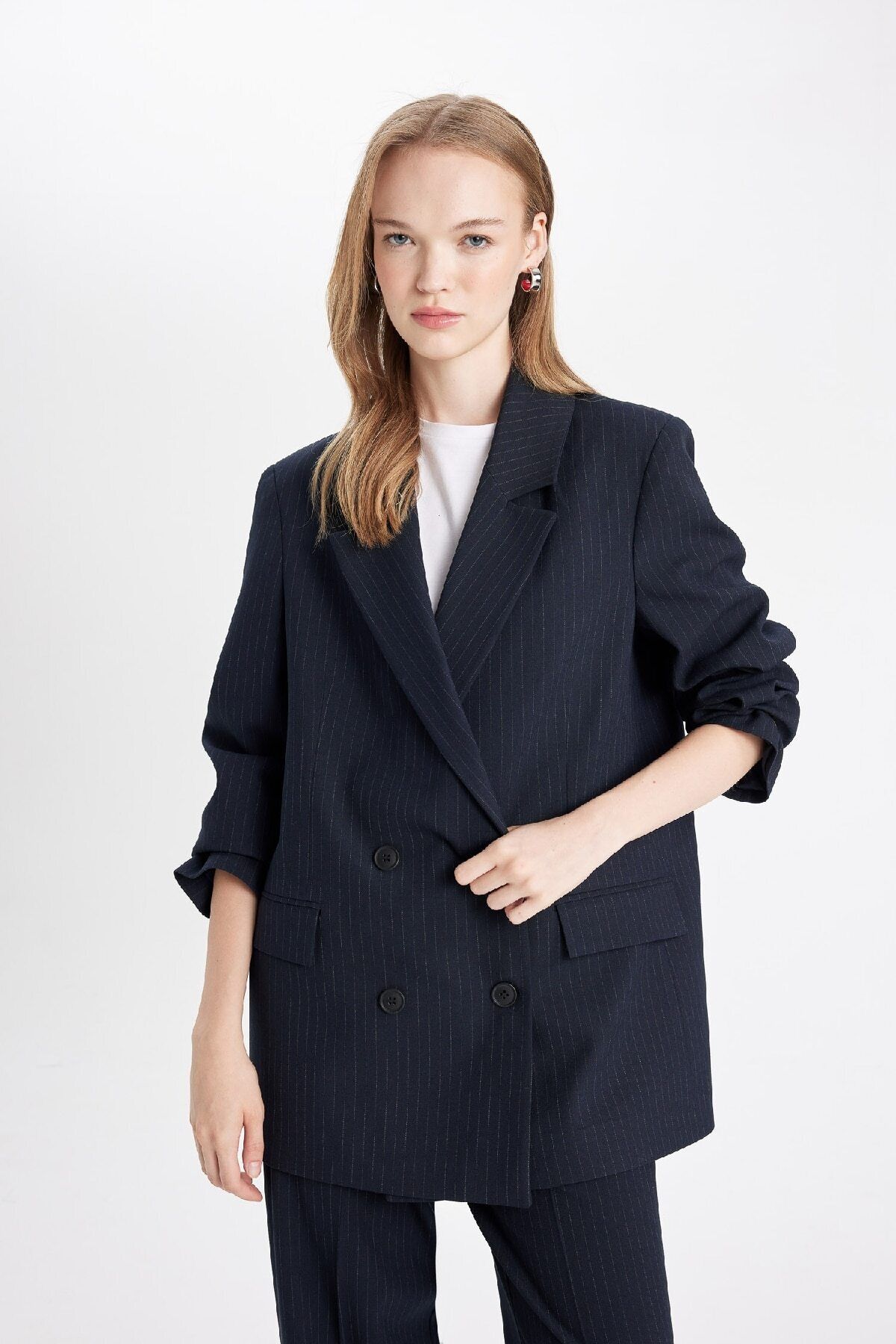 Oversize Geniş Kalıp Ceket Yaka Düğmeli Tafta Basic Düz Blazer Ceket D4418ax24au Oversize Geniş Kalıp Ceket Yaka Düğmeli Tafta Basic Düz Blazer Ceket D4418ax24au
